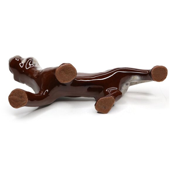 Vintage BMP Brown Cream Drip Glaze Ceramic Cougar Cat Art Statue Figure MCM - Picture 8 of 10